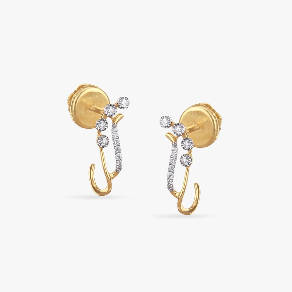 

Floral Vine Diamond Hoop Earrings
