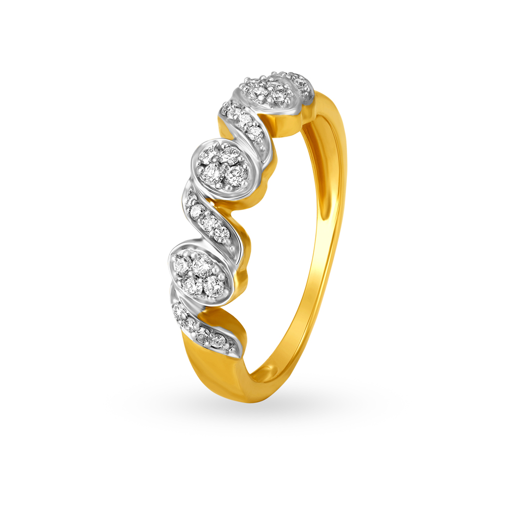 Buy quality 14Kt Rose Gold Ring With Pressure Setting Diamond in Surat