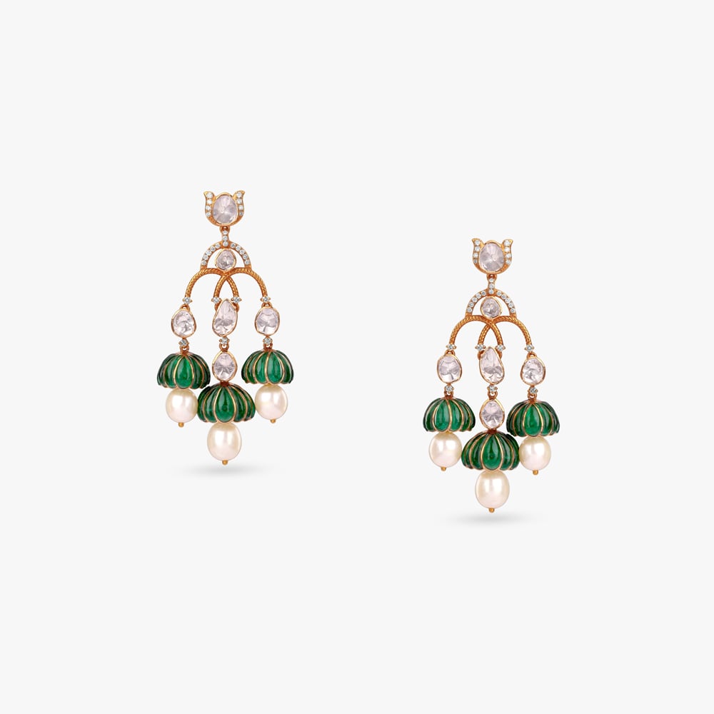 Heritage Glow Diamond Jhumka Earrings,,hi-res image number null