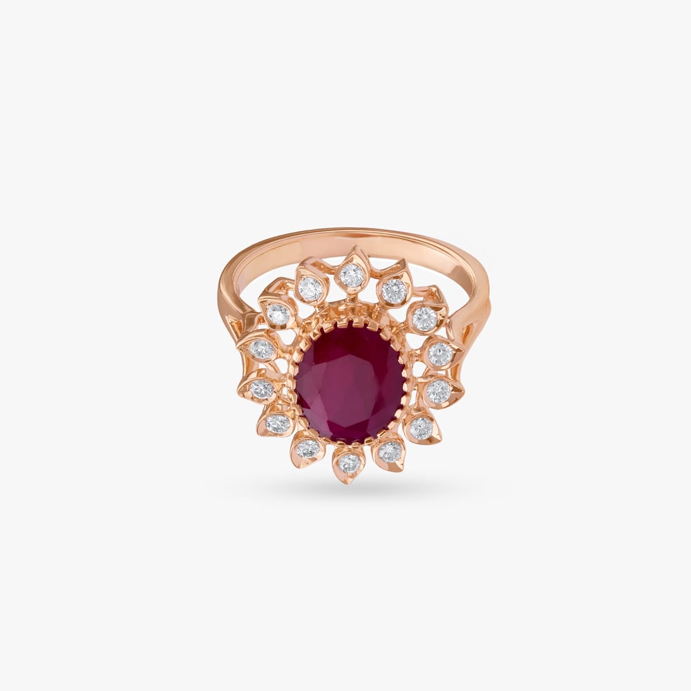 Regal Floral Diamond Ring,,hi-res image number null