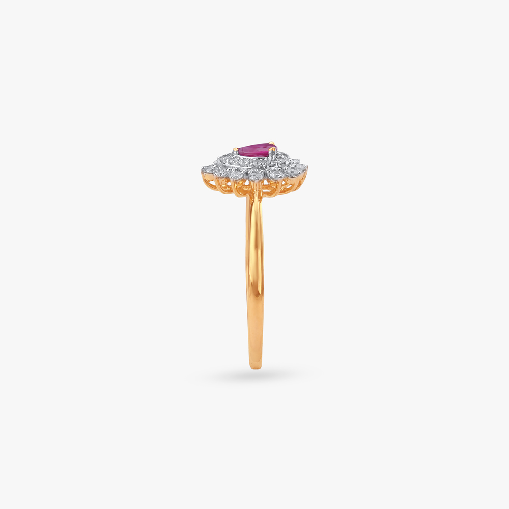 Floral Ruby Diamond Ring,,hi-res image number null