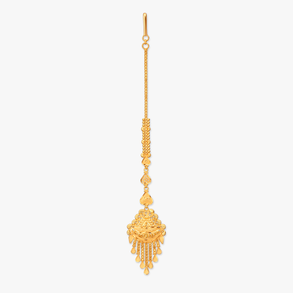 Regal Strings Gold Maang Tikka,,hi-res image number null