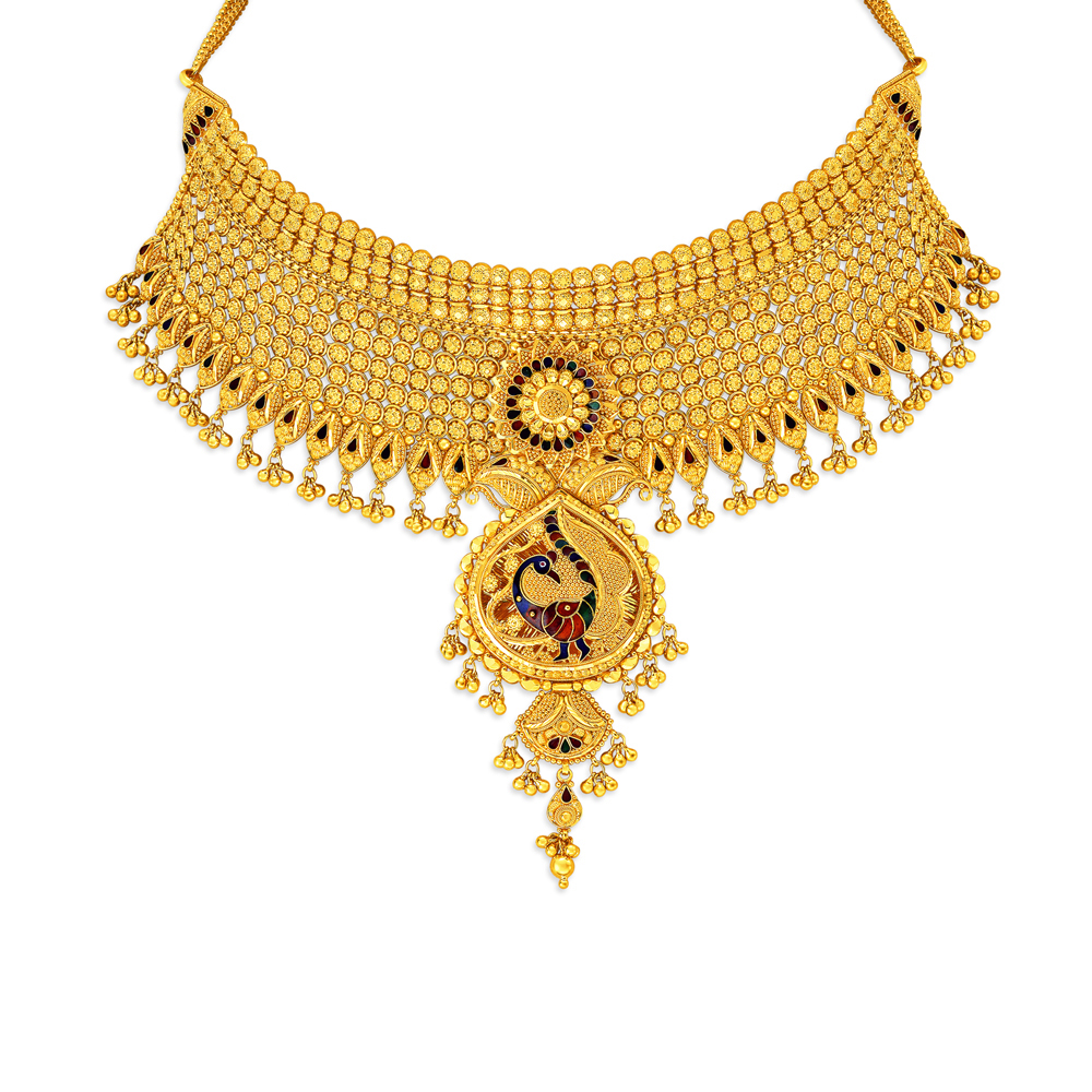 Vibrant Peacock Necklace Set,,hi-res image number null