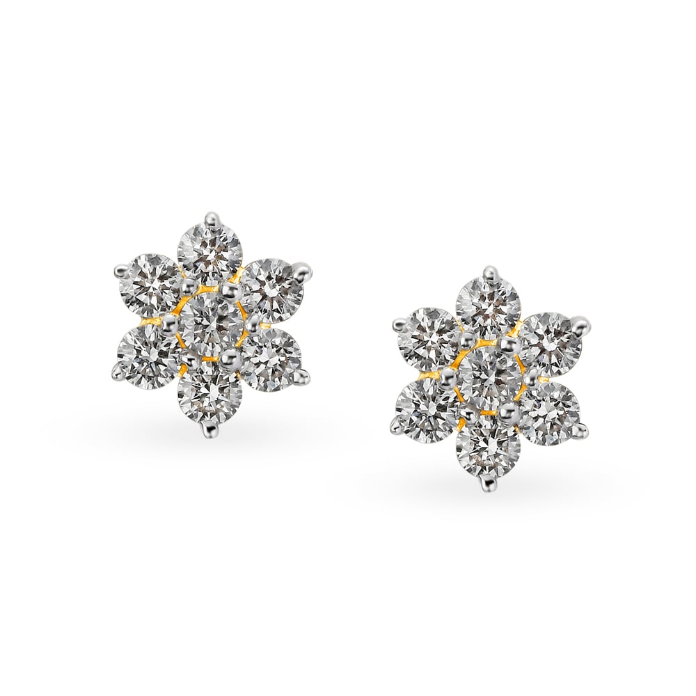 

Chic Seven Stone Floral Diamond Stud Earrings