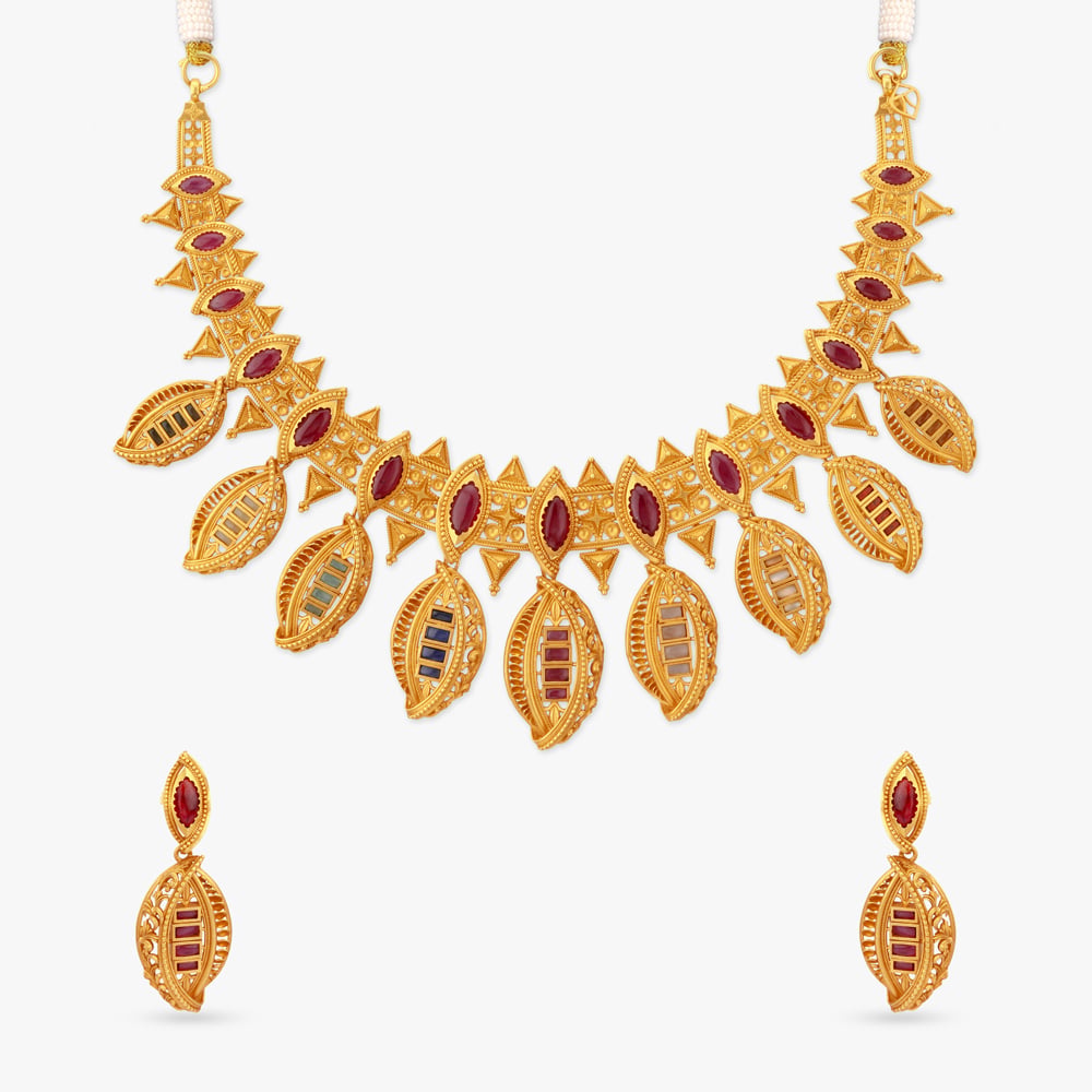 Sunrise Symphony Gold Necklace Set,,hi-res image number null