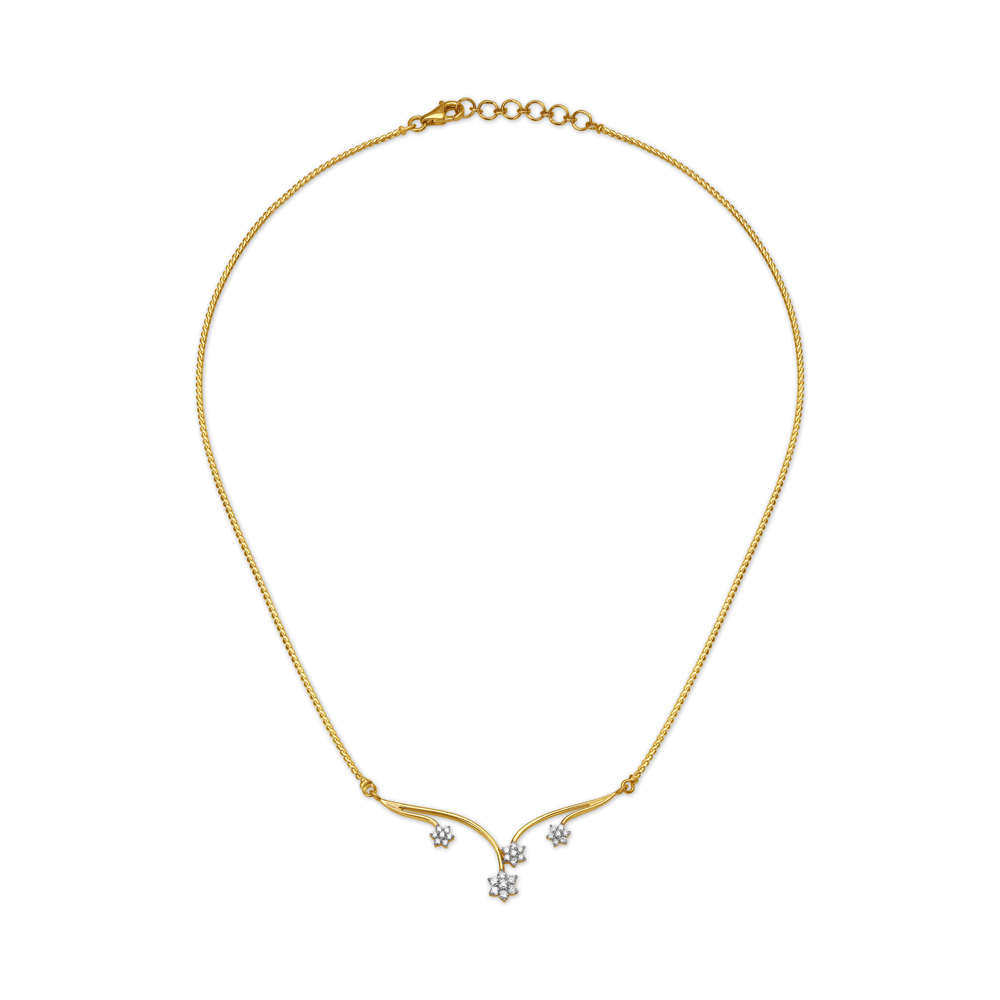 Brilliant Floral Gold and Diamond Necklace,,hi-res image number null