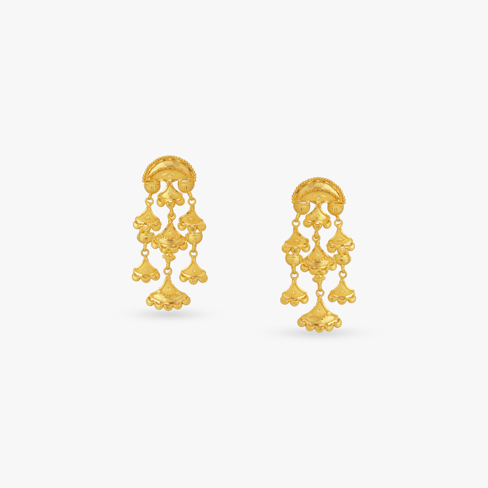 Jhalar Drape Gold Necklace Set,,hi-res image number null