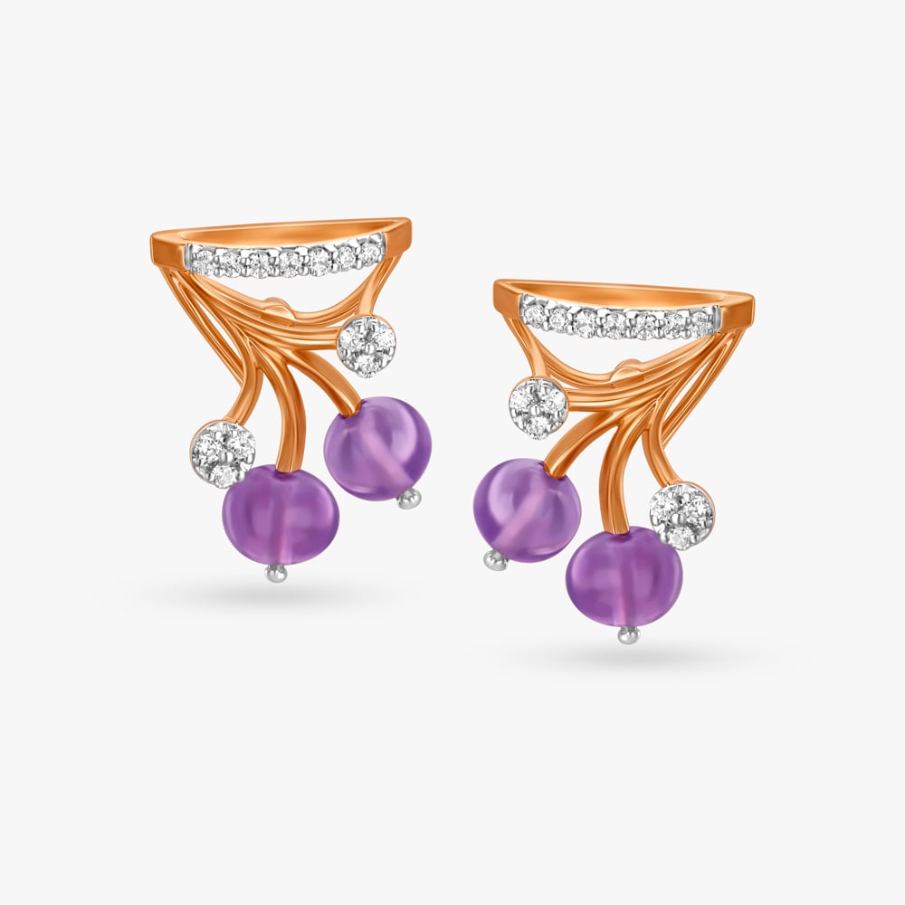 Blissful Lilac Stud Earrings