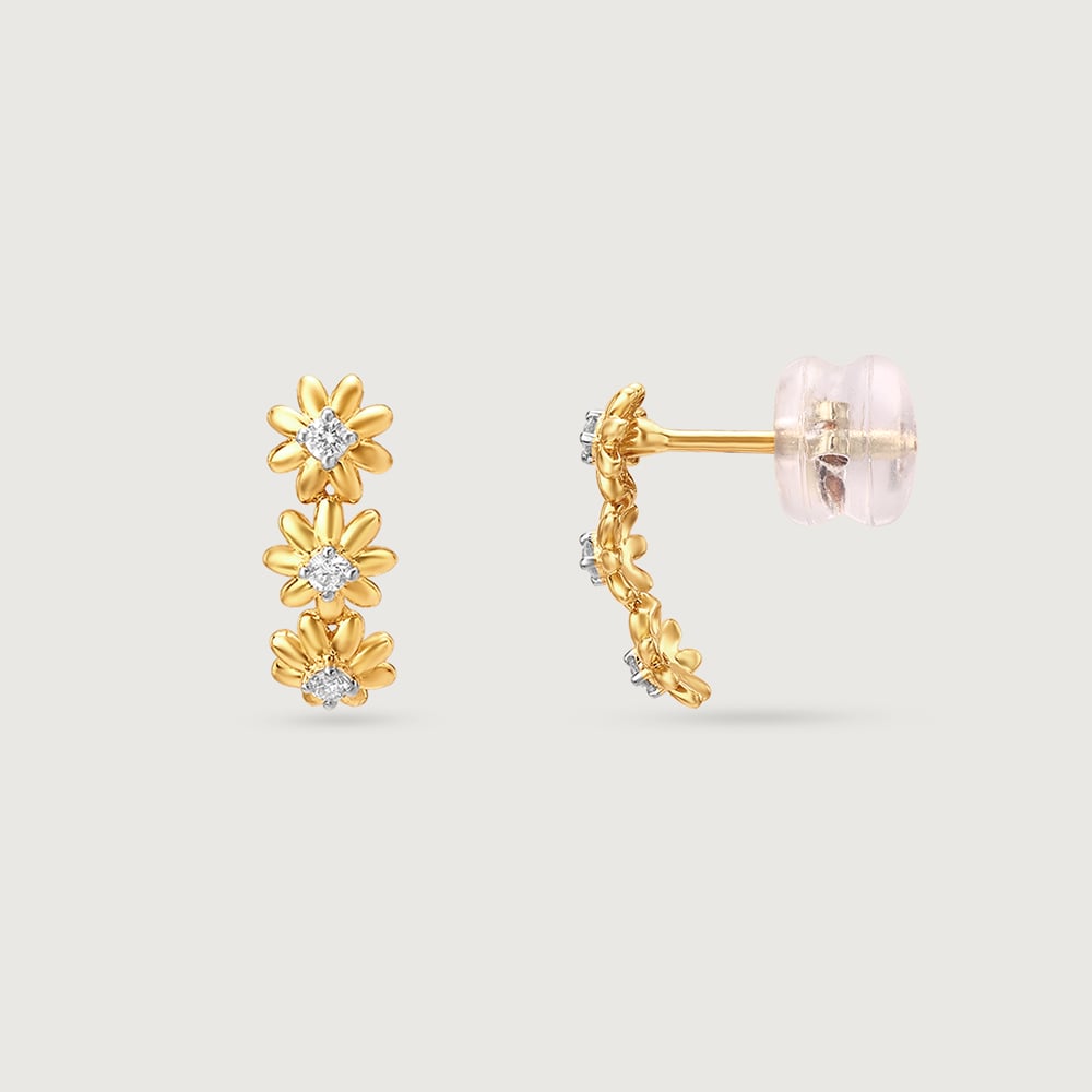 Daisy Trail Diamond Stud Earrings,,hi-res image number null
