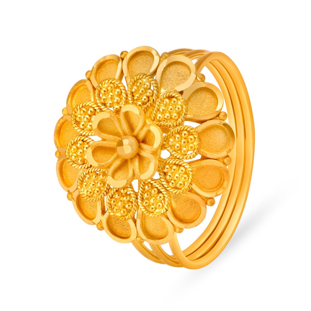 Heavenly Floral Gold Finger Ring,,hi-res image number null