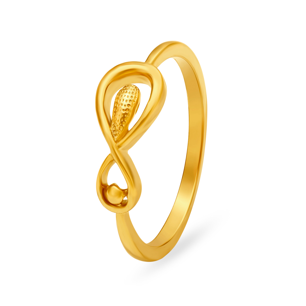 Tasteful 22 Karat Yellow Gold Infinity Ring,,hi-res image number null