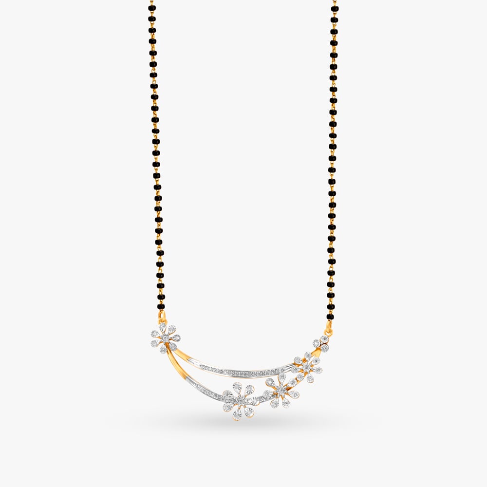 Entrancing Floral Diamond Mangalsutra,,hi-res image number null