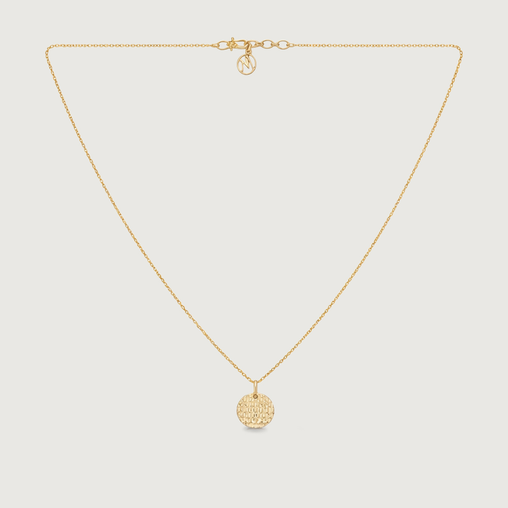Textured Gold Coin Necklace,,hi-res image number null