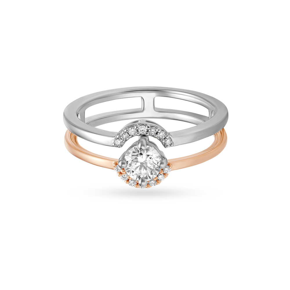 Dainty Stacked Diamond Ring