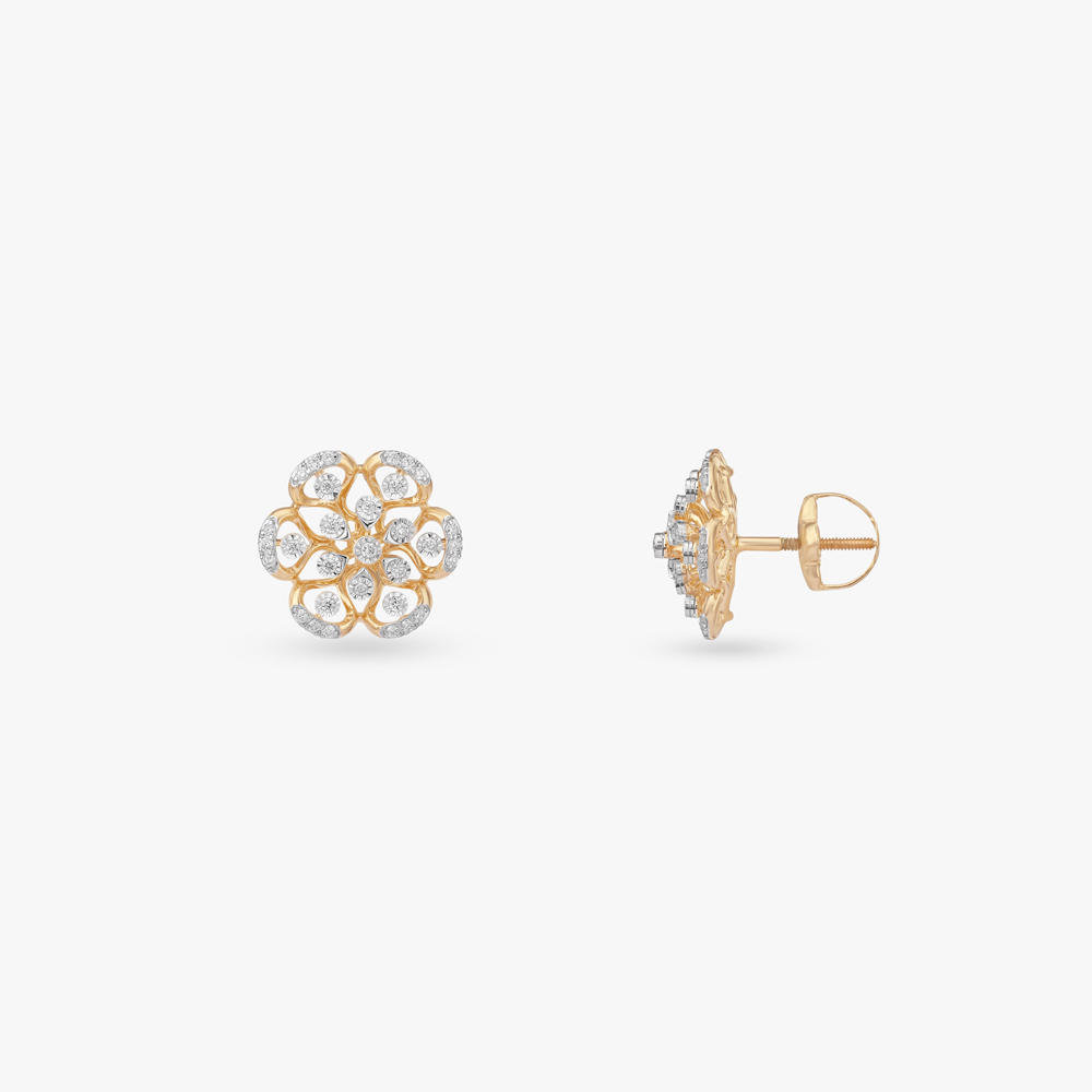 Ornate Bloom Diamond Pendant and Earrings Set,,hi-res image number null