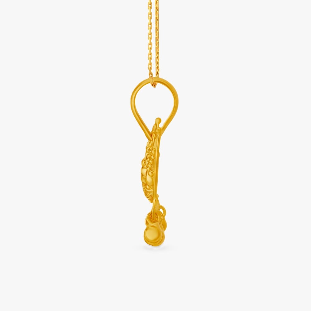 Floral Crescent Gold Pendant,,hi-res image number null