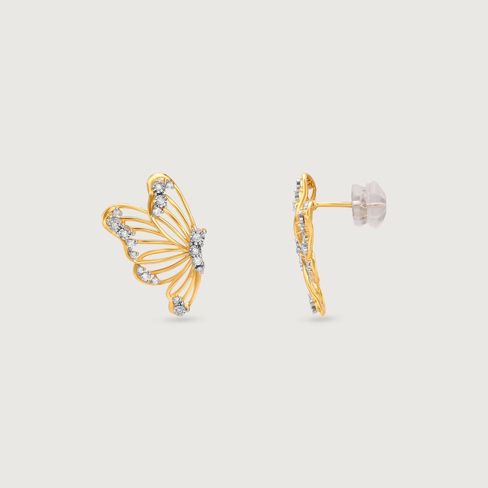 Butterfly Whisper Diamond Stud Earrings,,hi-res image number null