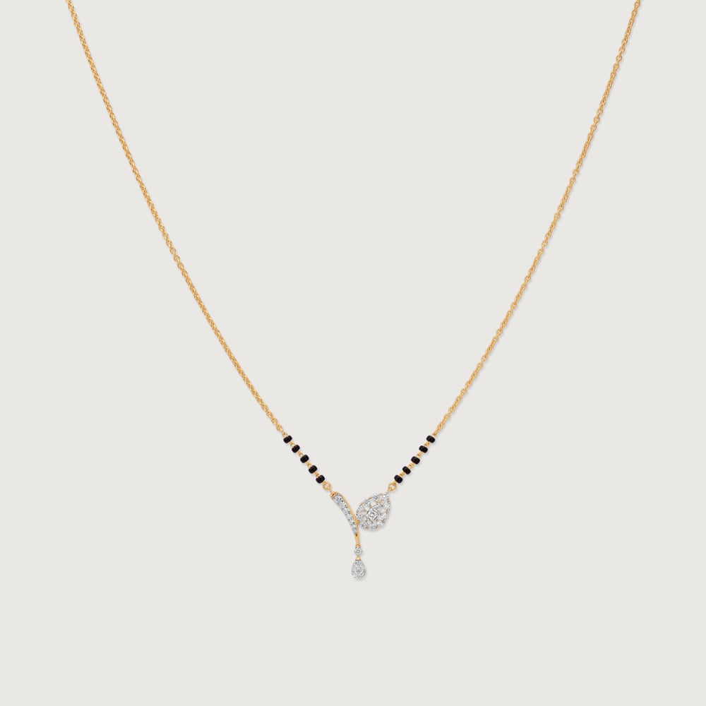 Fluid Asymmetric Diamond Mangalsutra,,hi-res image number null