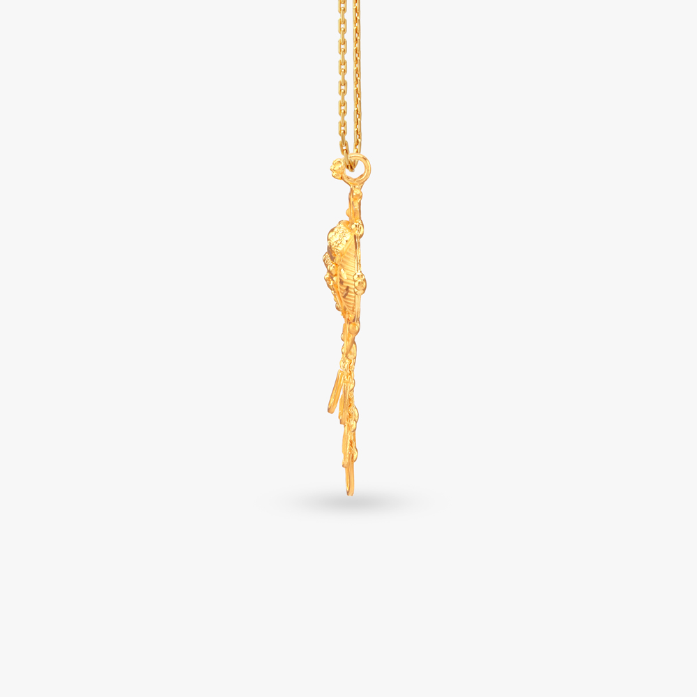 Vine Cascade Gold Dholna Pendant,,hi-res image number null