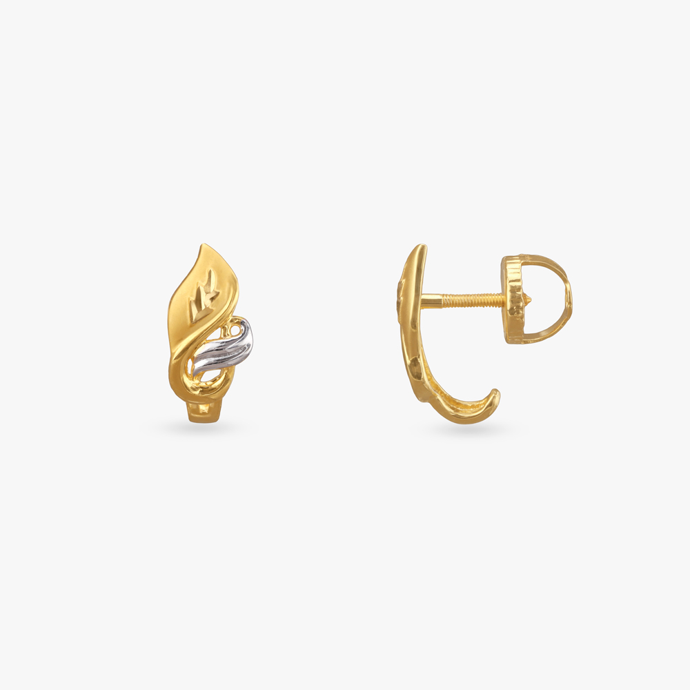 

Leaf Twist Gold Stud Earrings