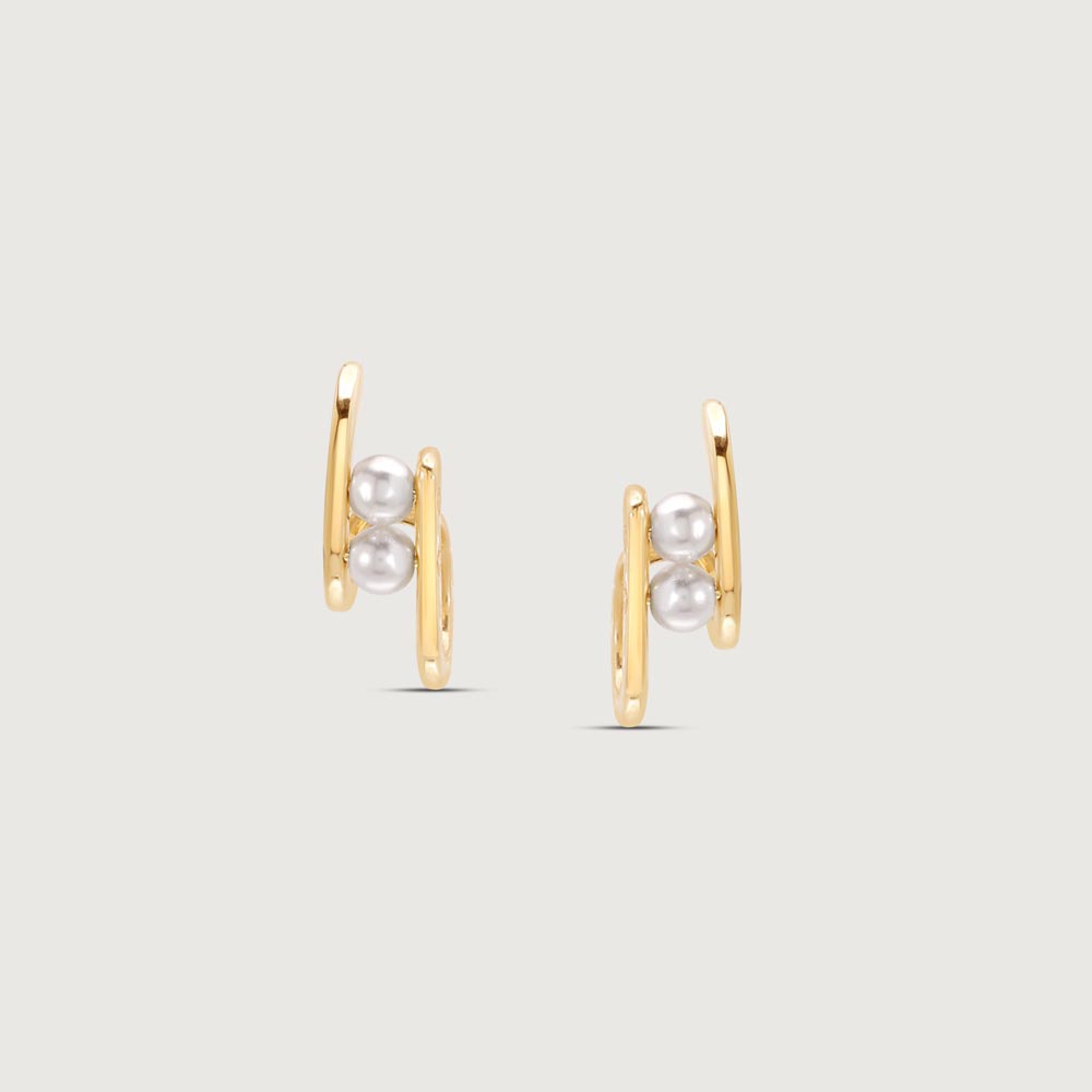 Bold Duo Pearl Stud Earrings,,hi-res image number null