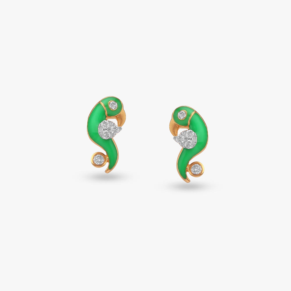 Chirpy Charm Diamond Pendant and Earrings Set for Kids,,hi-res image number null