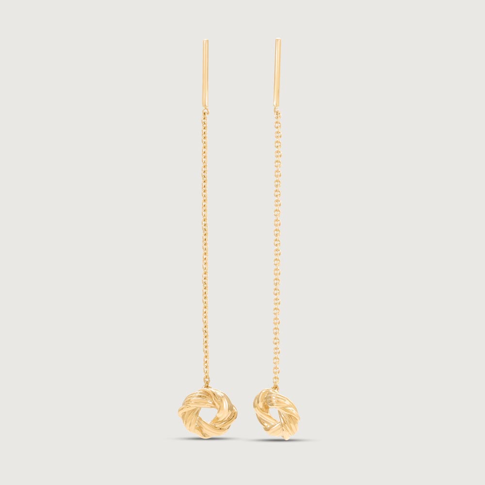 Twisted Charm Gold Sui Dhaga Earrings,,hi-res image number null
