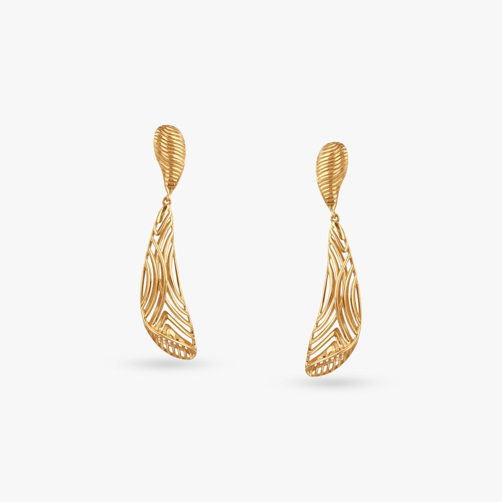Gilded Wave Gold Drop Earrings,,hi-res image number null