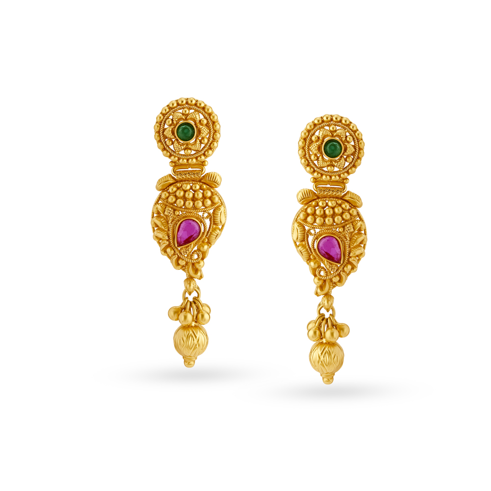 Textured Paisley Gold Necklace Set,,hi-res image number null