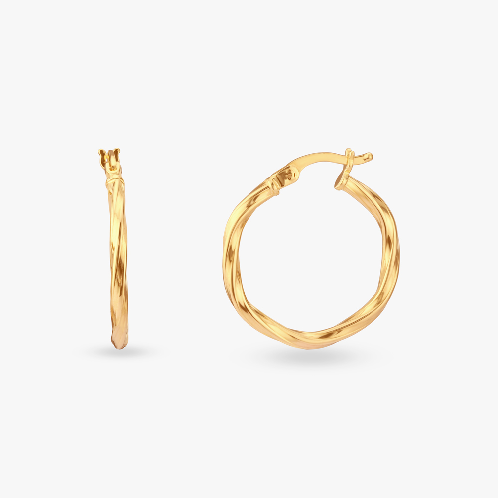 Spiral Shine Gold Hoop Earrings,,hi-res image number null