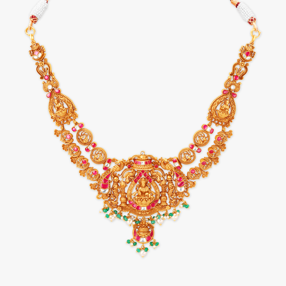 Vara Mahalakshmi Grandeur Gold Necklace Set,,hi-res image number null