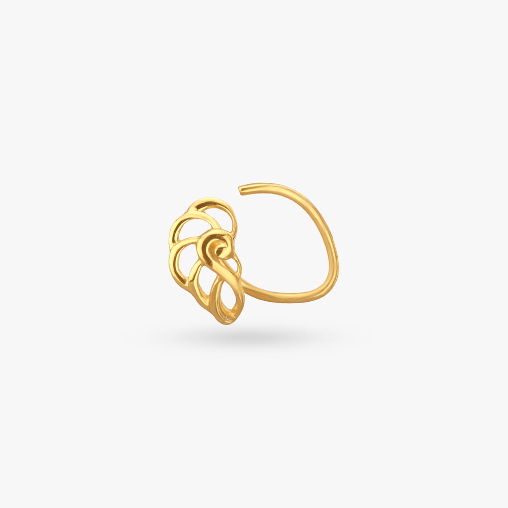 Intertwined Gold Nose Pin,,hi-res image number null
