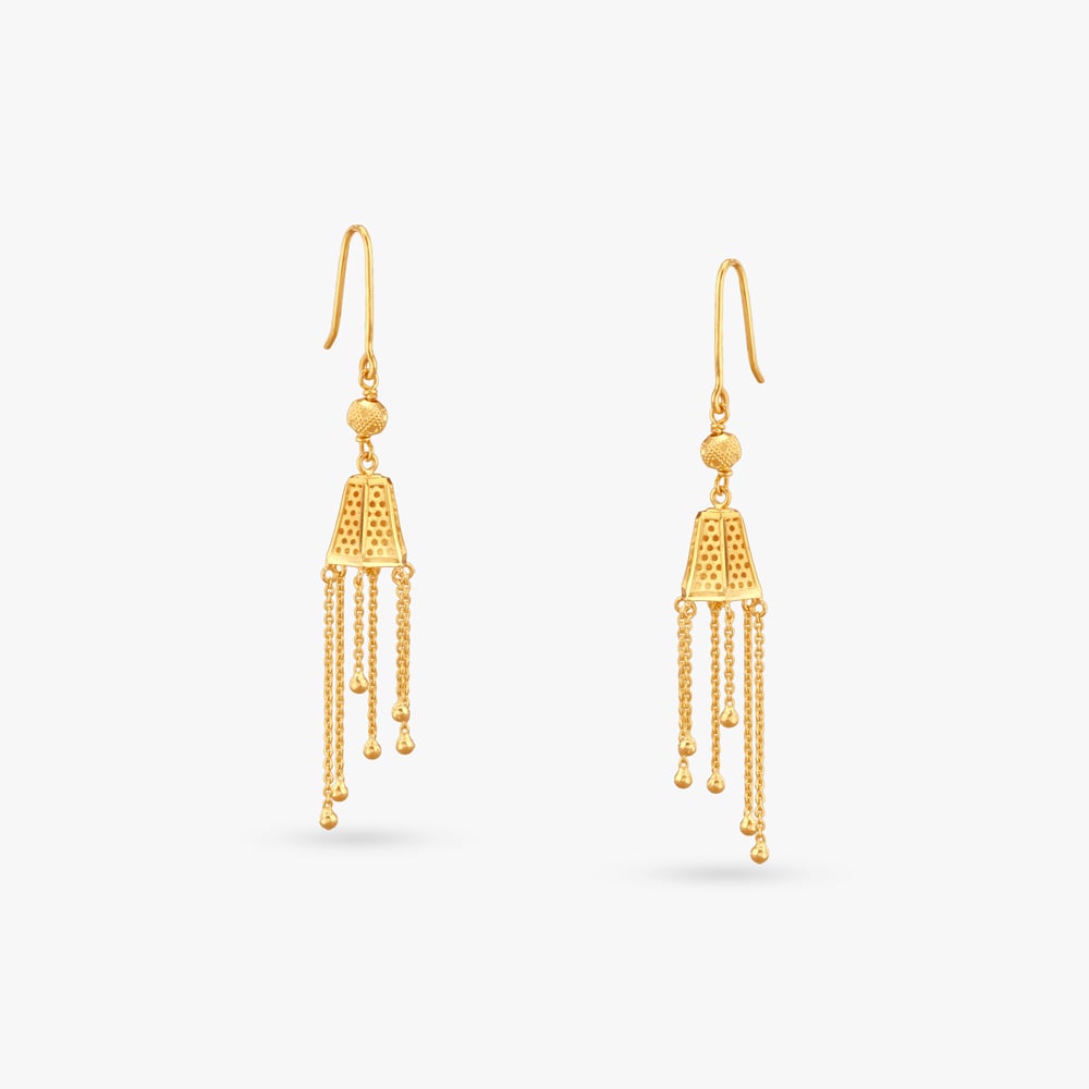 

Gleam Fringe Gold Hoop Earrings