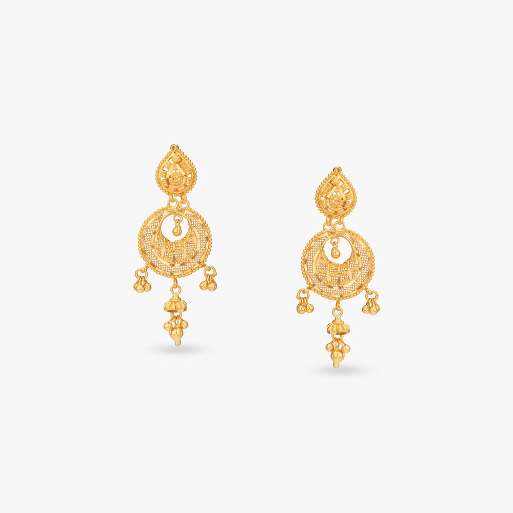 

Crescent Harmony Gold Drop Earrings