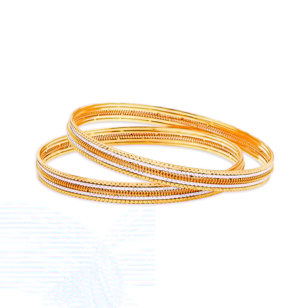 

Vibrant Yellow Gold Spiral Bangles