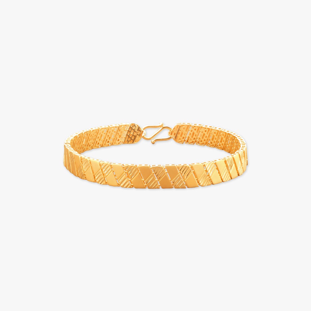 

Slant Grid Gold Bracelet for Men