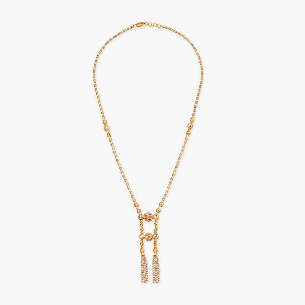Knurled Beaded Gold Necklace Set,,hi-res image number null