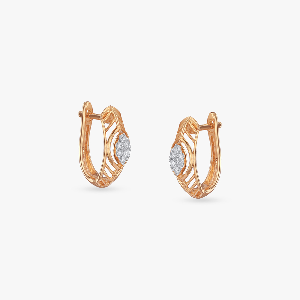 Radiant Frame Diamond Hoop Earrings,,hi-res image number null