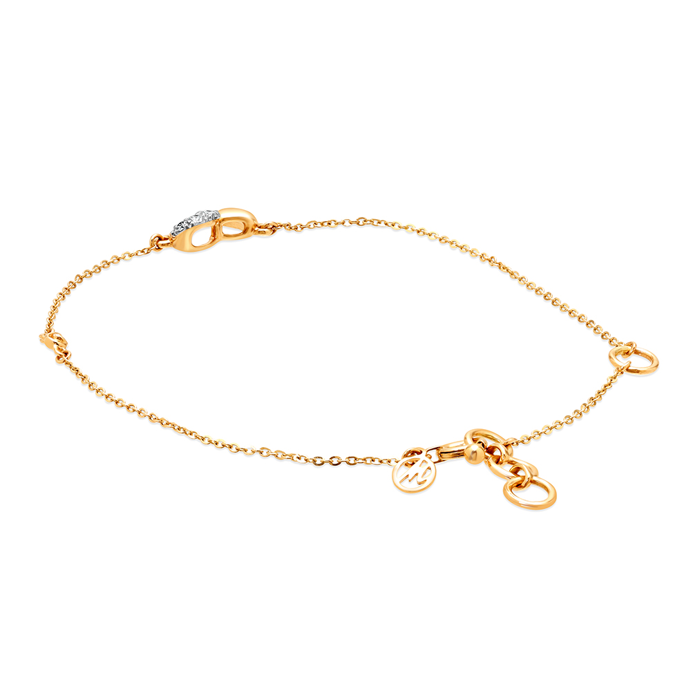 14KT Yellow Gold Piece of Heart Diamond Bracelet,,hi-res image number null