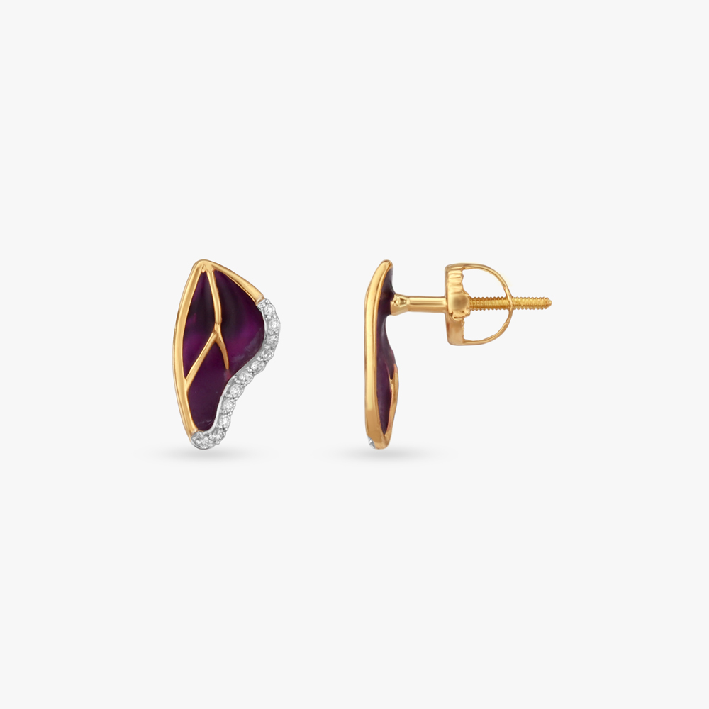Fluid Wing Diamond Stud Earrings,,hi-res image number null