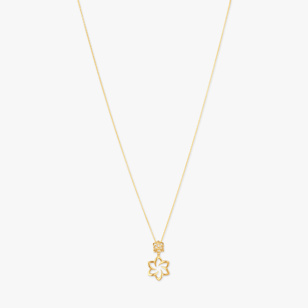 Twin Bloom Gold Pendant with Chain,,hi-res image number null