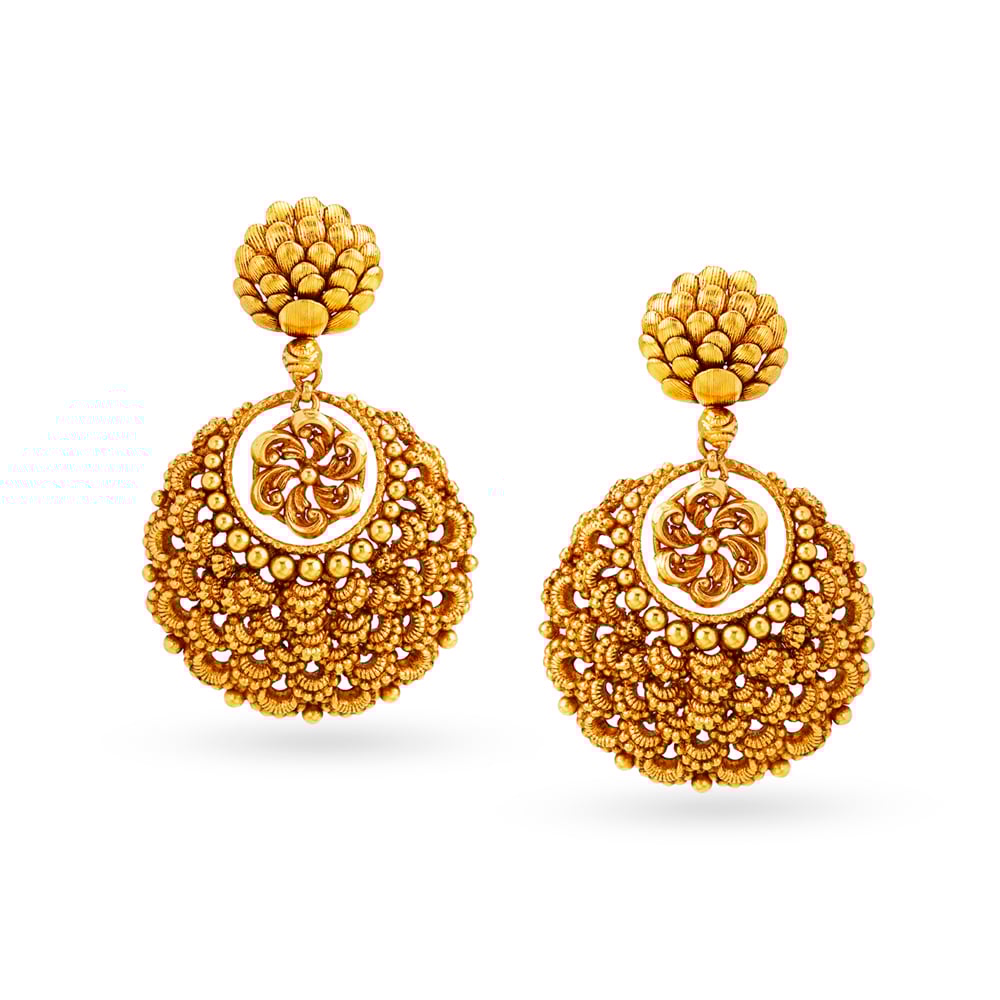 Peacock and Floral Motif Gold Necklace Set,,hi-res image number null