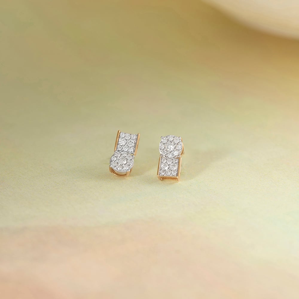 Eternal Bond Gold and Diamond Stud Earrings,,hi-res image number null