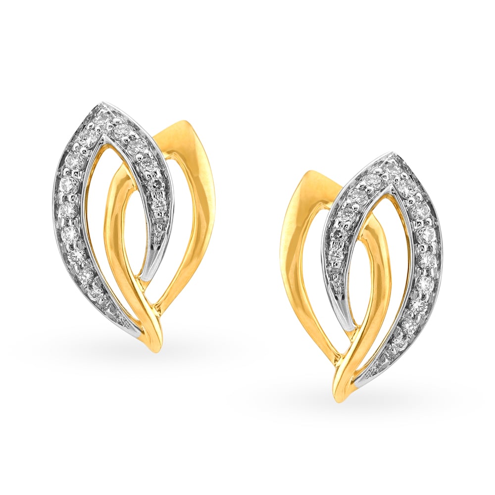 Sparkling Grid Diamond Hoop Earrings