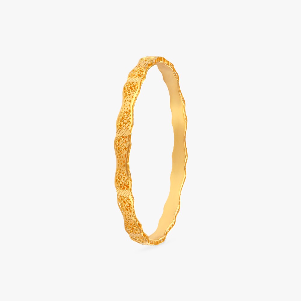 Ornate Mosaic Gold Bangle,,hi-res image number null