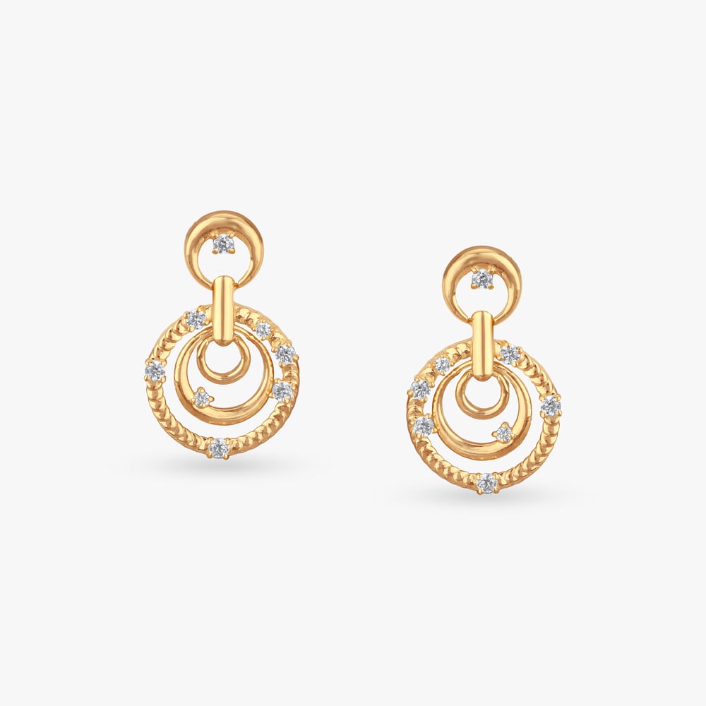 

Circular Drama Gold Drop Earrings