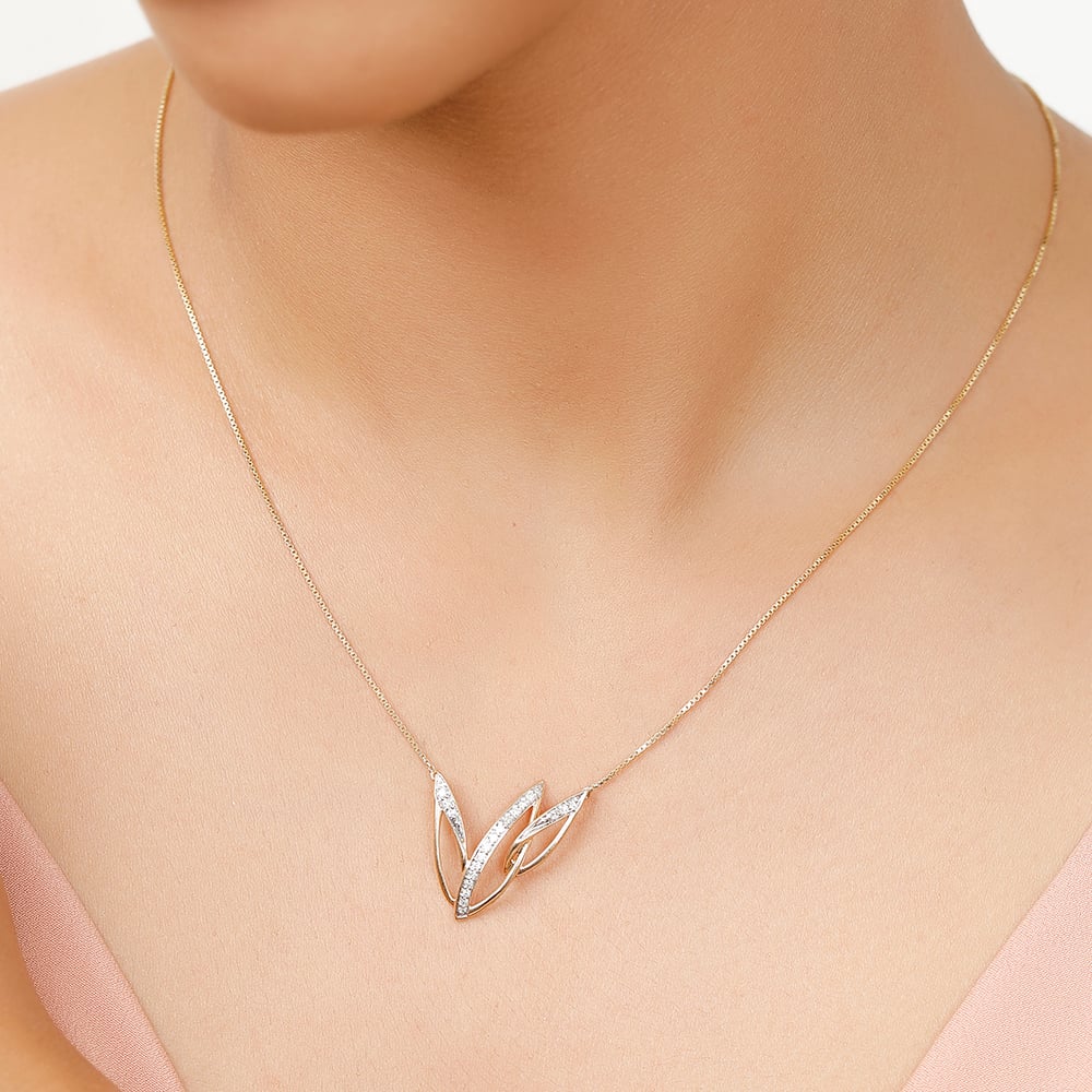 14KT Yellow Gold Verdant Majesty Diamond Necklace,,hi-res image number null