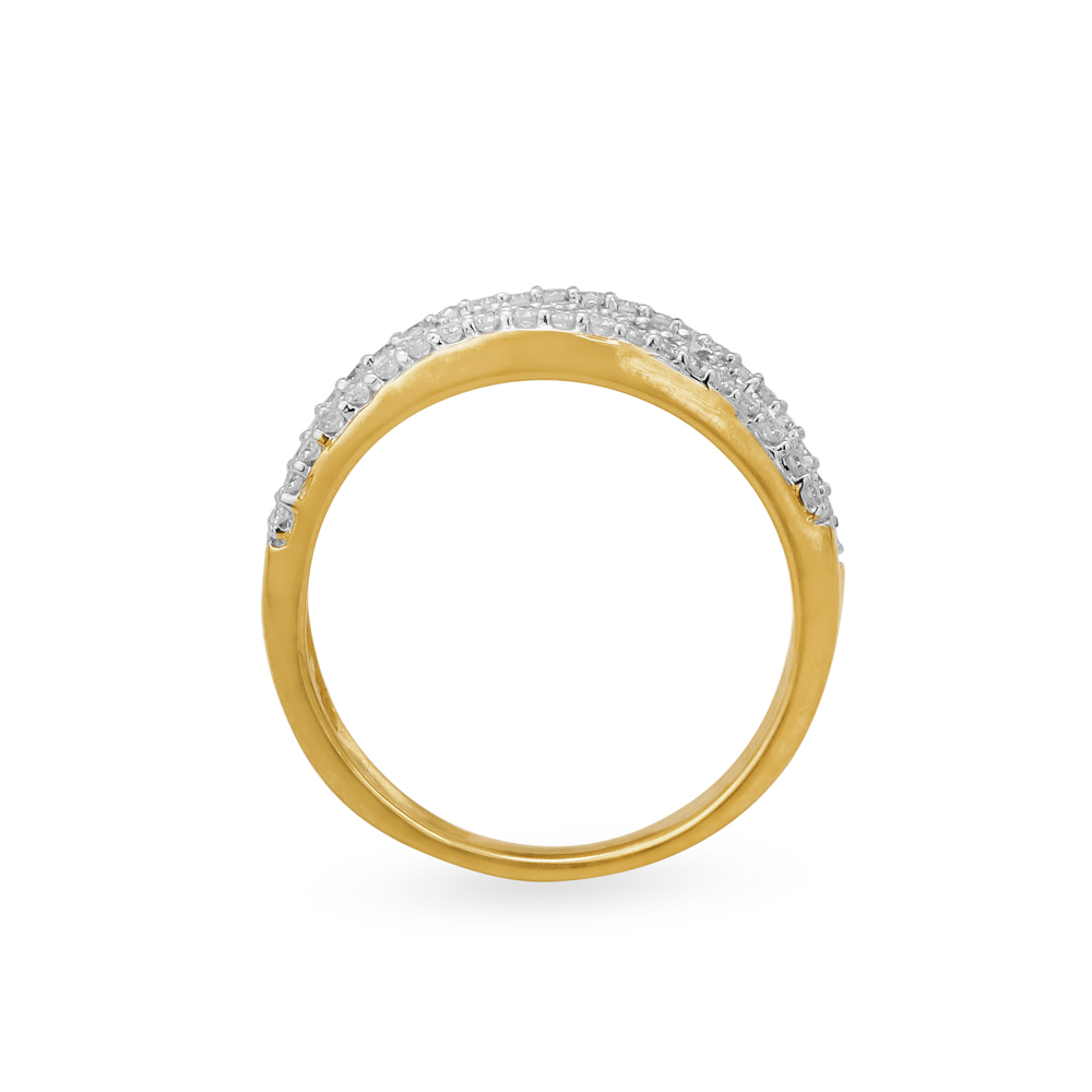 Extravagant 18 Karat Yellow Gold And Diamond Finger Ring,,hi-res image number null