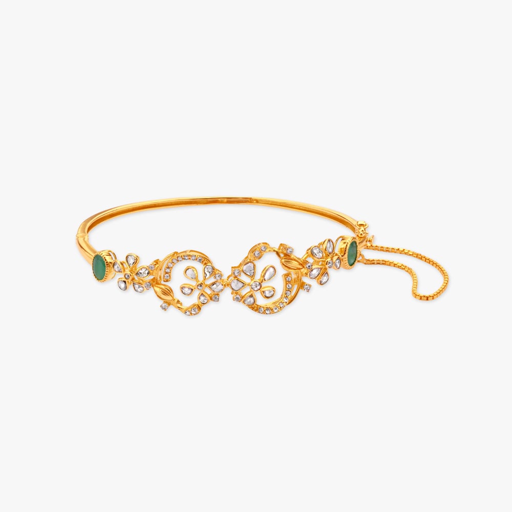Faceted Lace Gold Bangle,,hi-res image number null