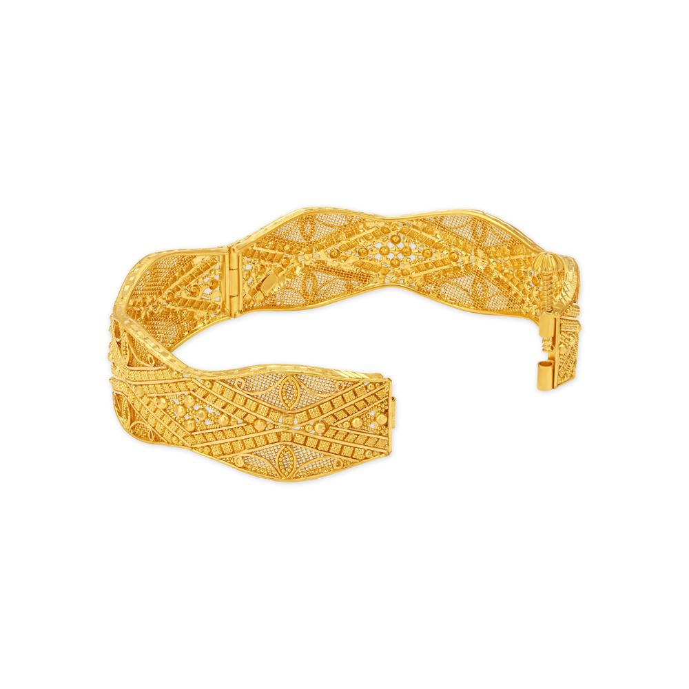 Artistic Floral Gold Bala Bangle,,hi-res image number null